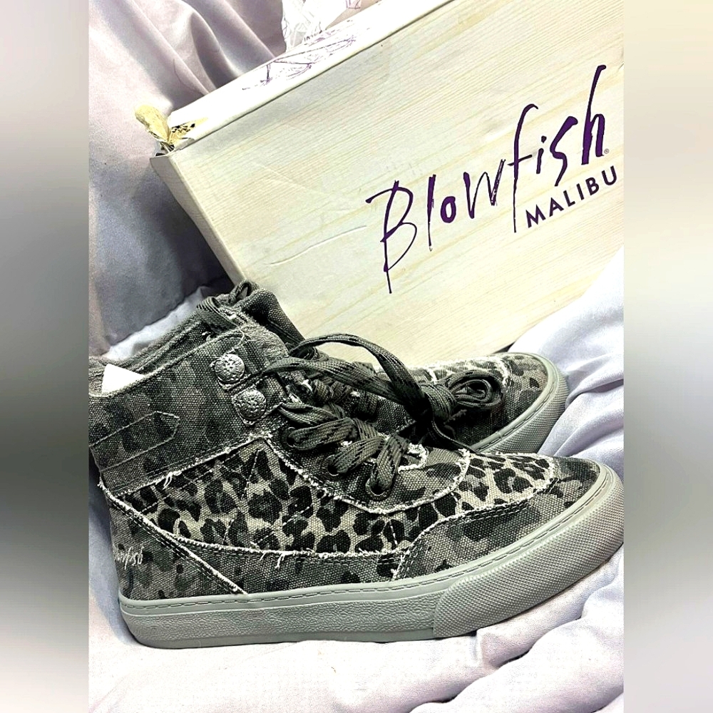 Blowfish Malibu Leopard Print High-Top Sneakers